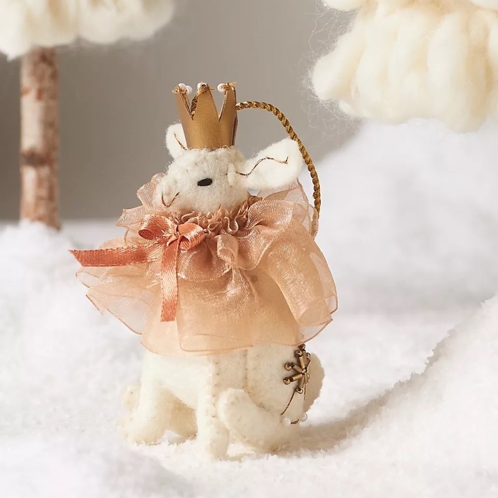 NWT Anthropologie Felt   Winter Ballet Christmas Ornament Rabbit